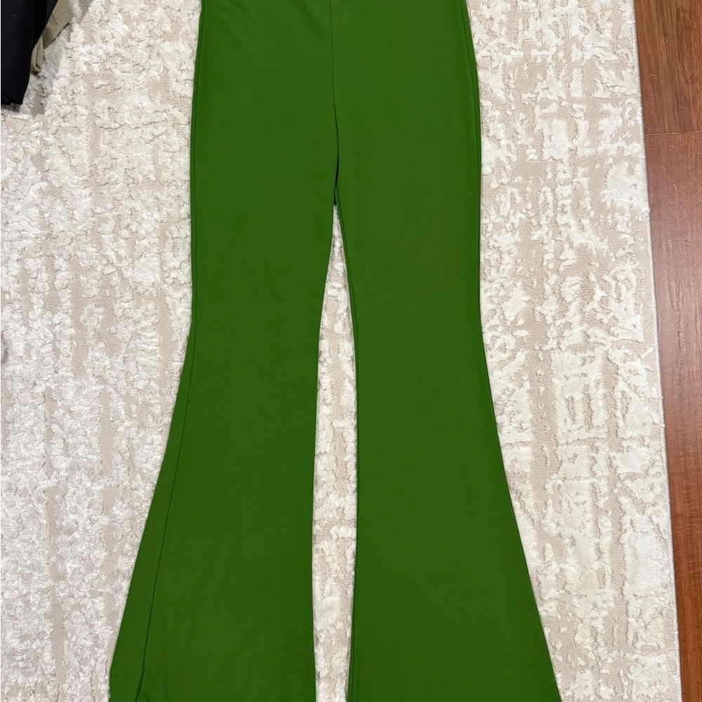 Vibrant Green Flared Pants